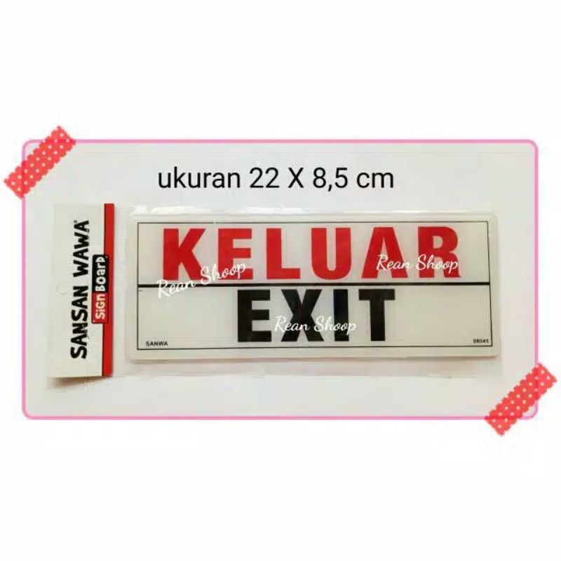 Jual sign board label peringatan akrilik acrylic Keluar Exit Shopee