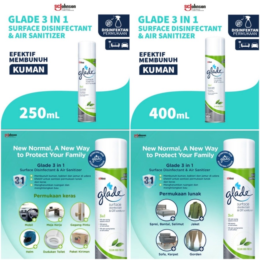 Jual Glade 3 in 1 Surface Disinfectant & Air Sanitizer Shopee Indonesia