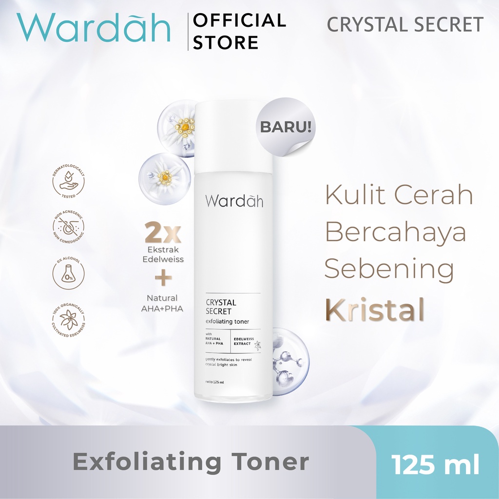 Jual Wardah Crystal Secret Exfoliating Toner with Natural AHA+PHA 125