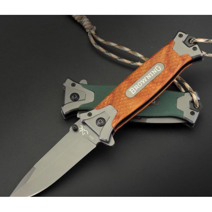 Jual Pisau Lipat Browning 364 Hunting Tactical Knife Ropes Titanium
