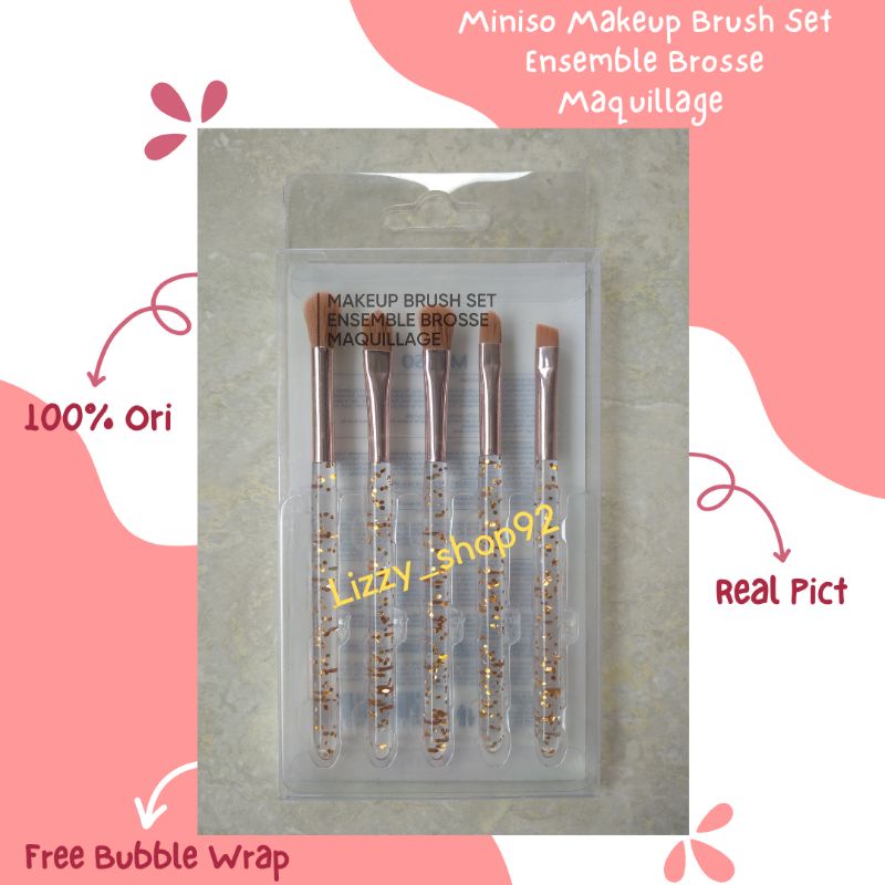 Jual Miniso Makeup Brush Set Mini (gold) Shopee Indonesia