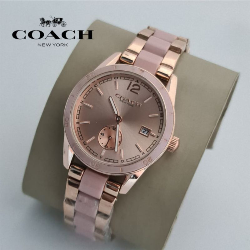 Jual Promo Jam Tangan Wanita Mewah Coach 3Varian Anti Air Terbaru Mode Analog Tanggal Detik On
