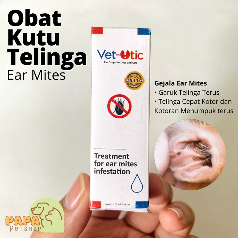 Jual Vet Otic Obat tetes kutu Telinga Ear mites VetOtic Ear mite