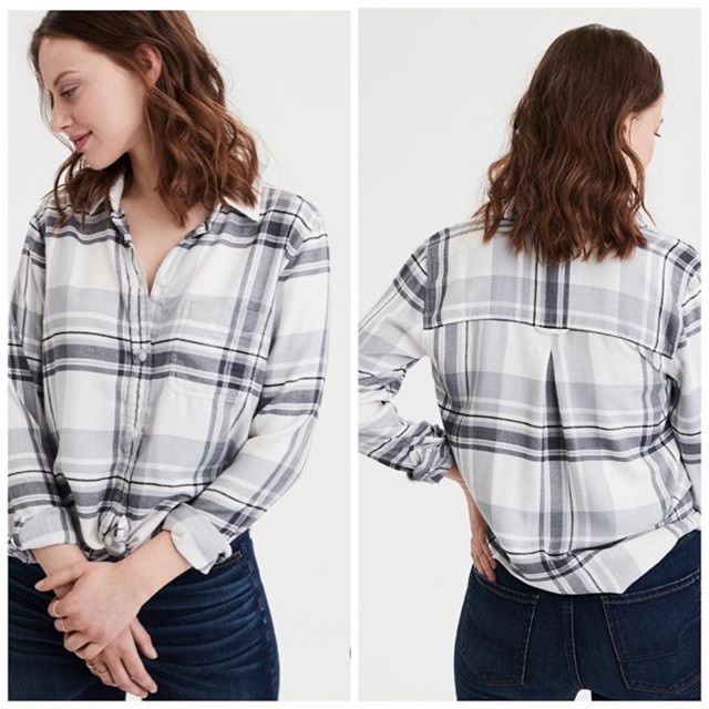 Jual AE AHHMazingly Soft Boyfriend Fit Shirt Gray Shopee Indonesia