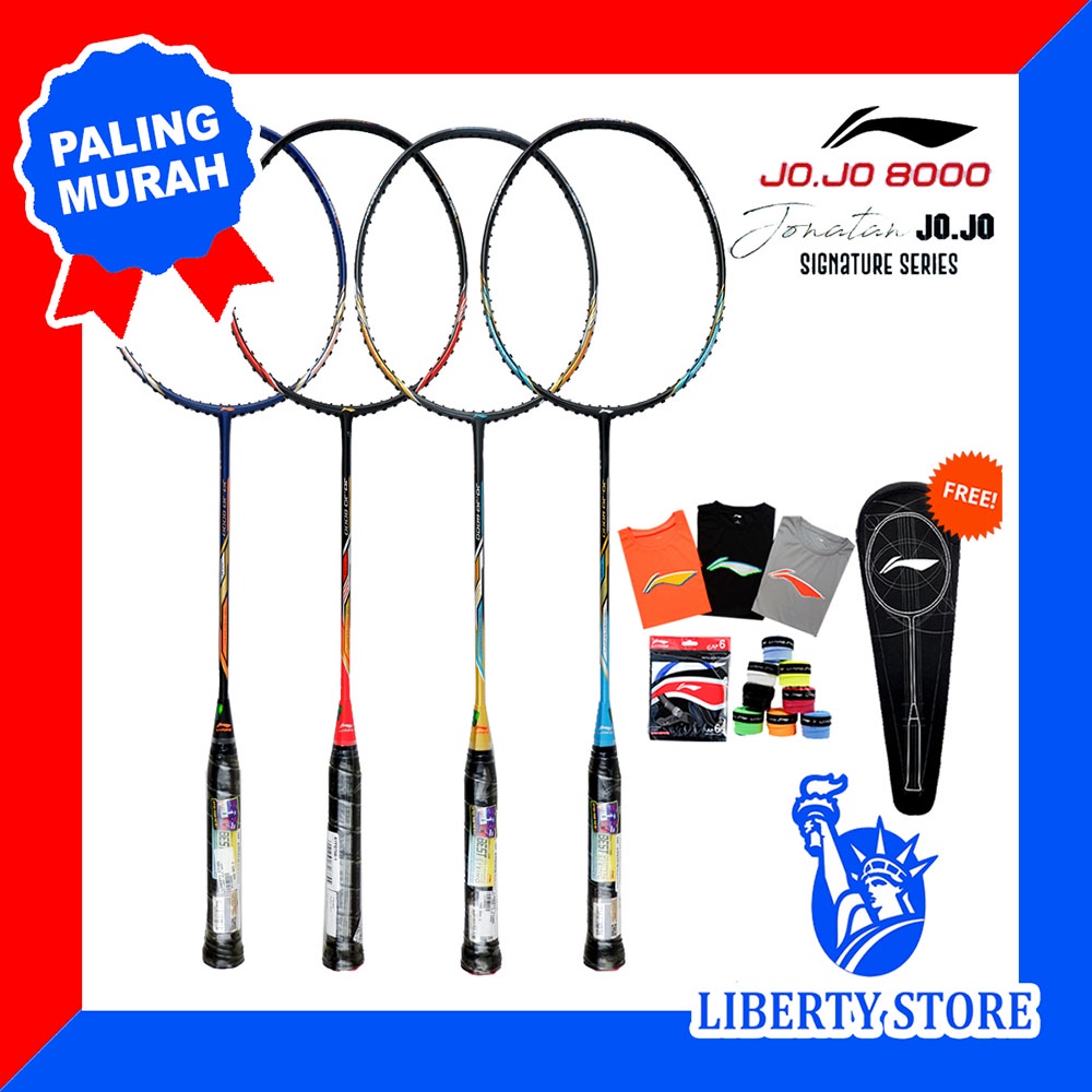 Jual Raket Badminton ORIGINAL LINING JOJO 8000 + TAS + BAJU + SENAR