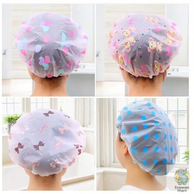 Jual COD SHOWER CAP / SHOWER CAP KARAKTER / TOPI MANDI LUCU TOPI