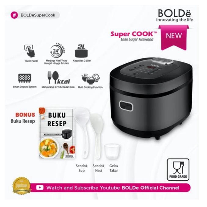 Jual Bolde Rice Cooker Super Cook Less Sugar Firewood Kapasitas 2 Liter