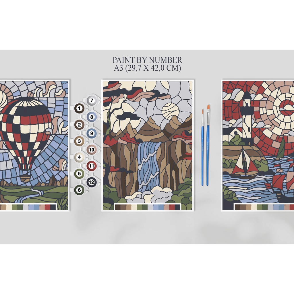 Jual Paint By Number Kit A3, STAINED GLASS Shopee Indonesia