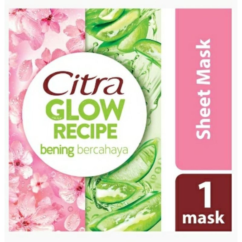 Jual Citra Glow Recipe Juicy Sheet Mask Sakura + Aloe Vera 25g Shopee