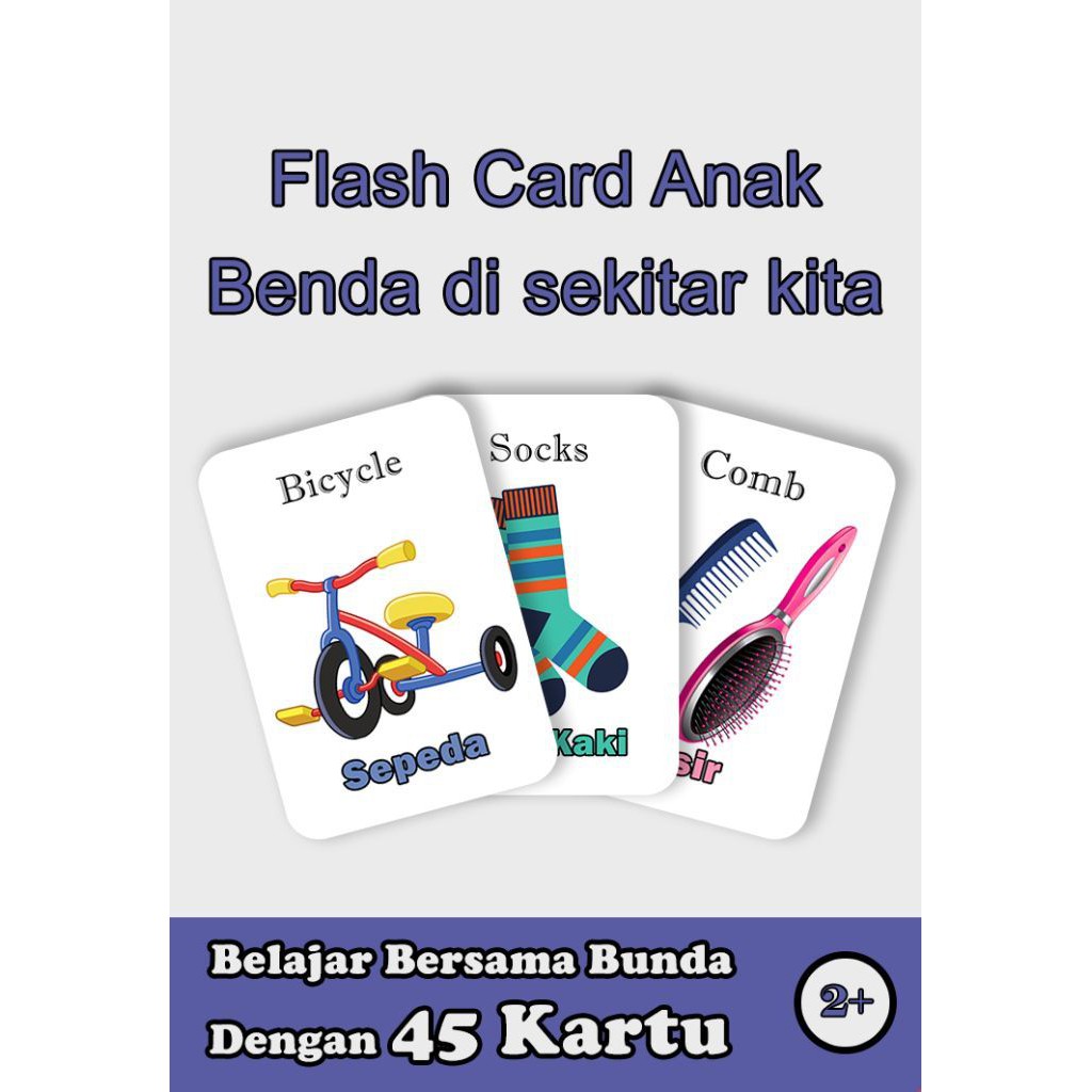 Jual FLASHCARD BENDA DI SEKITAR Kartu edukasi anak Shopee Indonesia