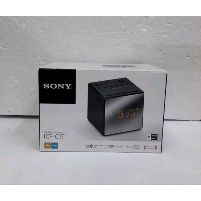Jual Clock Alarm Radio Portable Sony ICF C1 Radio AM FM Hitam