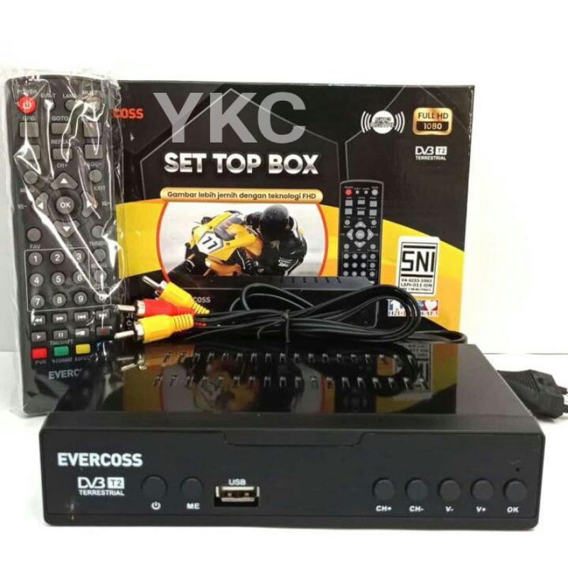 Jual SET TOP BOX STB DVBT 2 EVERCOSS PRO DIGITAL ANTENA UHF Shopee