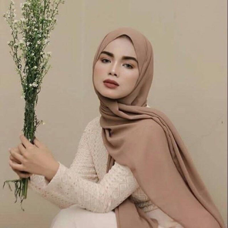 Jual Pashmina Warna Mocca Pashmina Polos Coklat MOCA Mocca