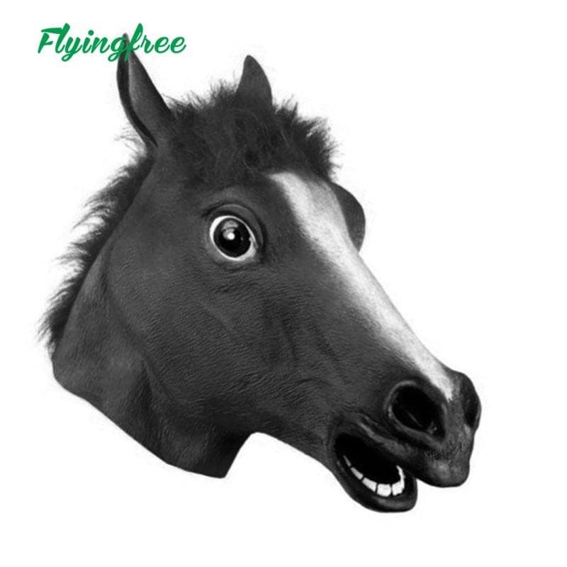 Jual Topeng Kuda hitam black horse latex mask party Shopee Indonesia