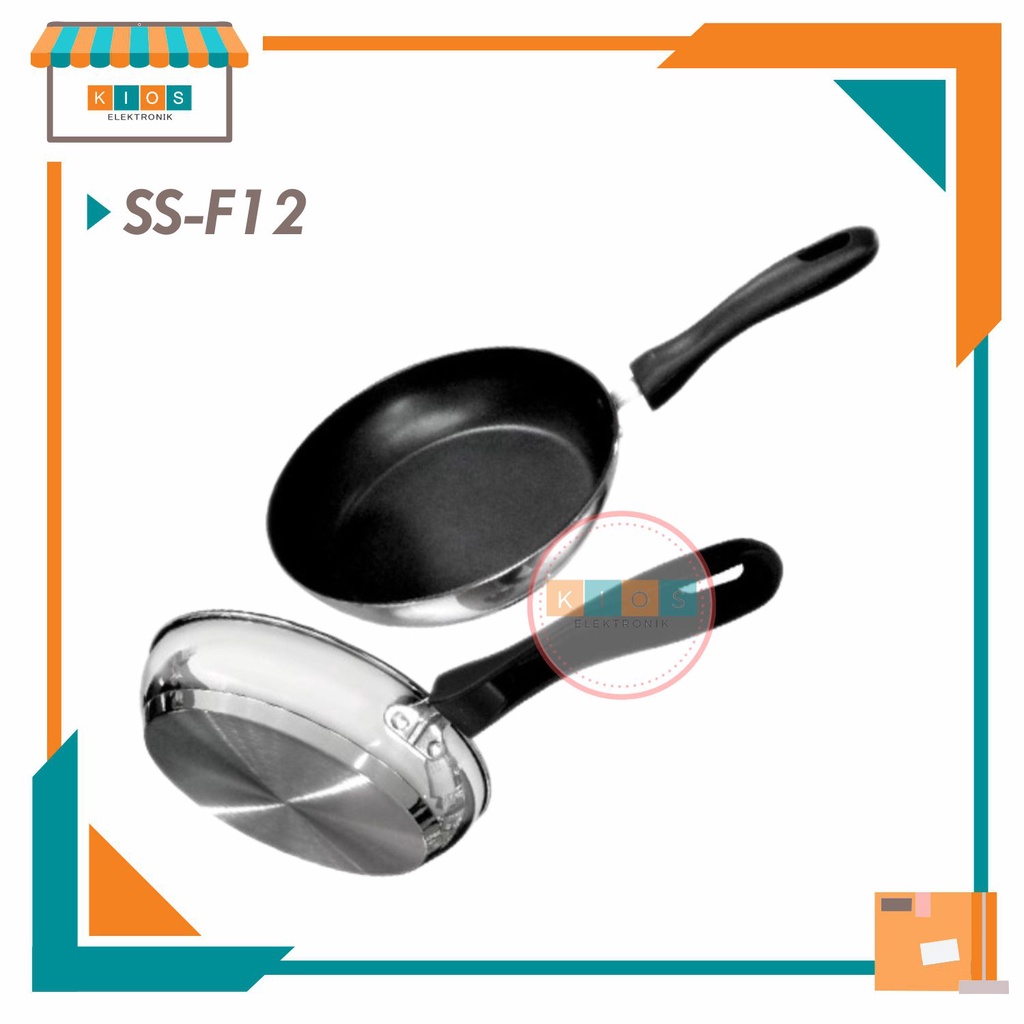 Jual FRYPAN/ WAJAN STAINLESS STEEL SSF12 DIAMETER 24CM KAPSUL TEFLON