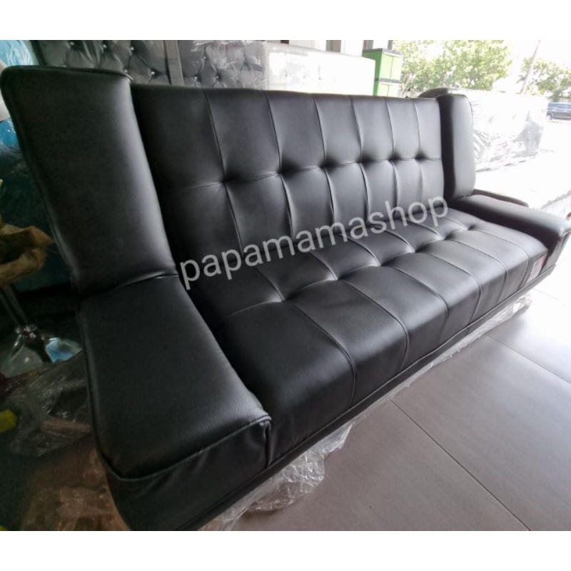 Jual Sofa bed Minimalis Hitam Sofa bed 3 seater Sofa 2 fungsi