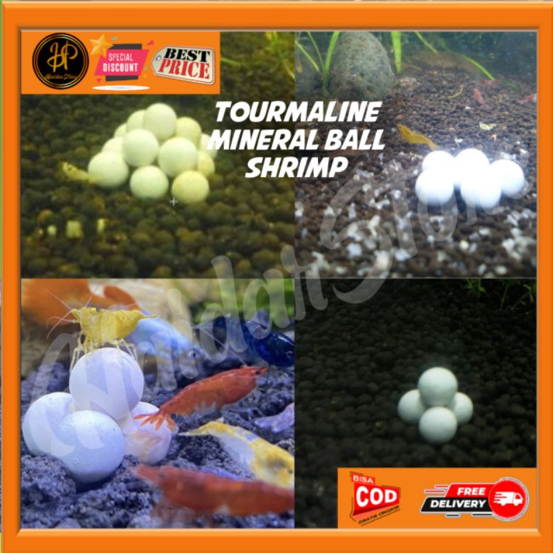 Jual 10 Pcs Tourmaline Mineral Ball Shrimp / Bola Mineral Untuk Udang