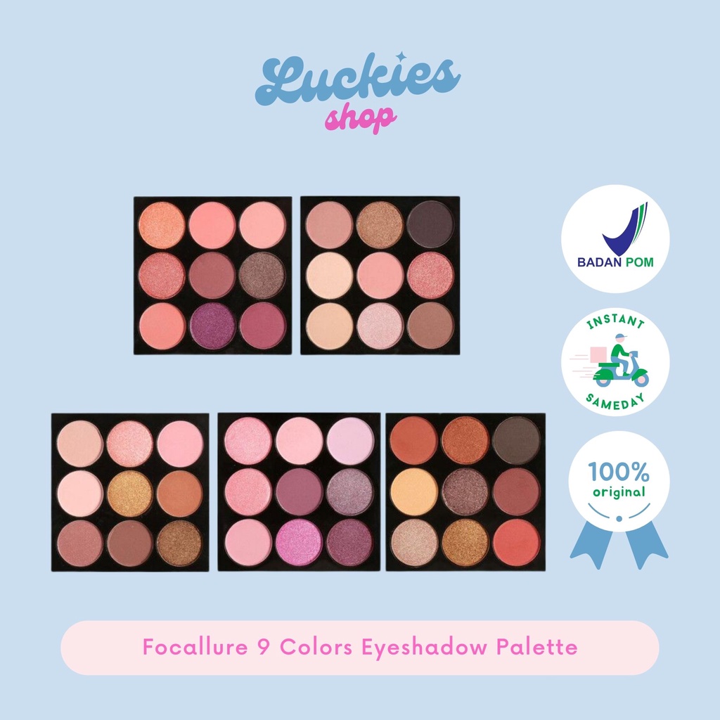 Jual Official Distributor Focallure 9 Colors Eyeshadow Palette