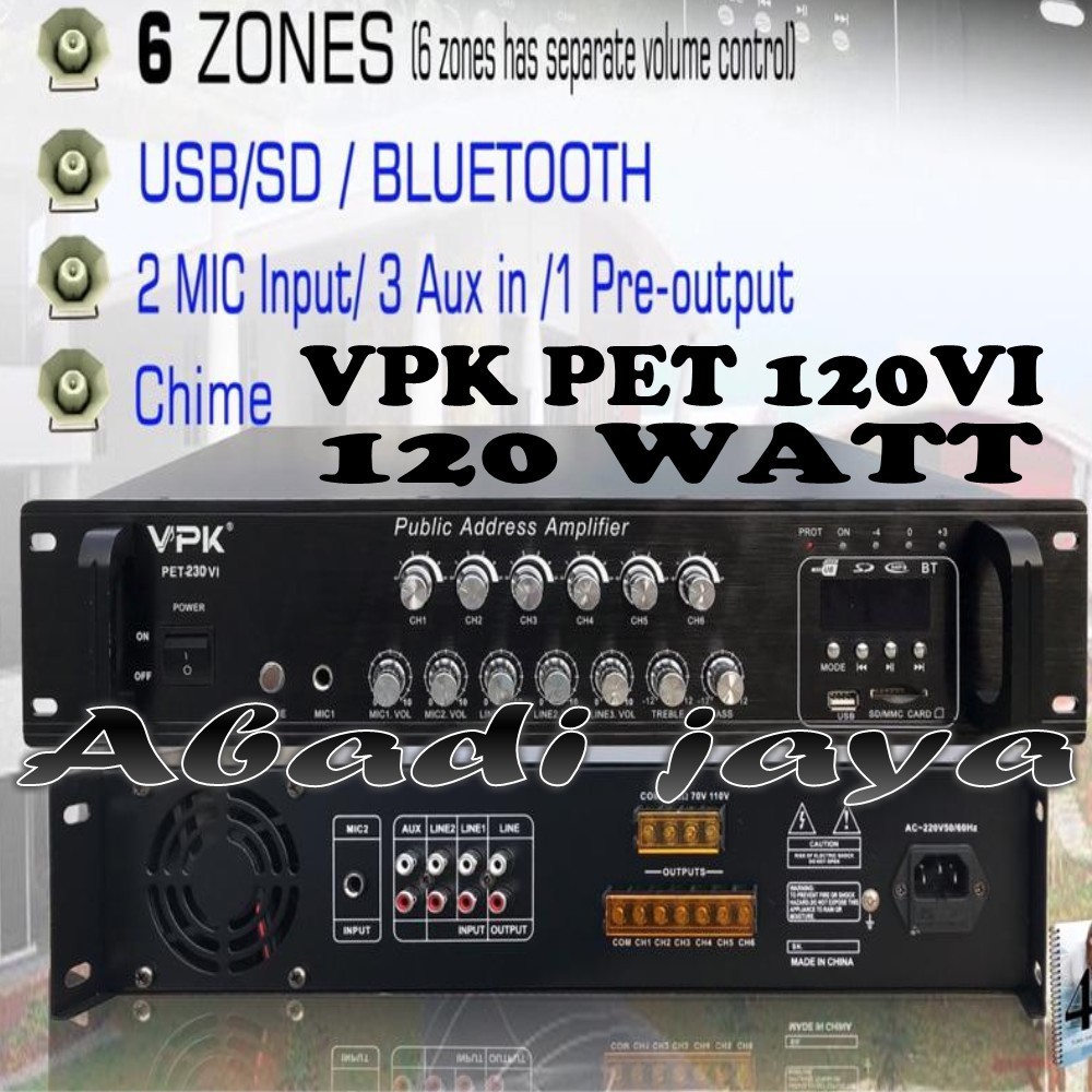 Jual AMPLIFIER VPK PET 120VI AMPLI VPK PET120VI 120 WATT ORYGINAL