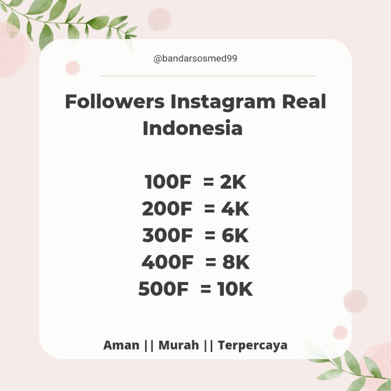 Jual PROMO Follower Instagram Indonesia Murah Shopee Indonesia