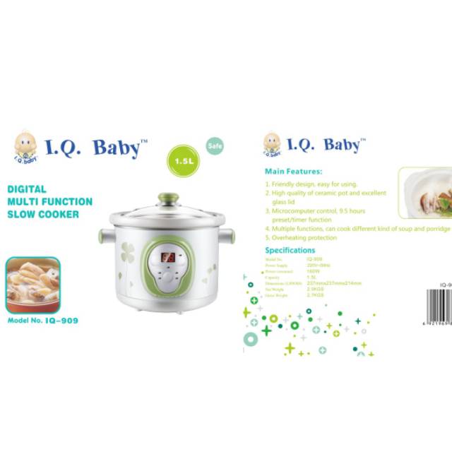 Jual IQ BABY DIGITAL MULTI FUNCTION SLOW COOKER 1.5LITER Shopee Indonesia