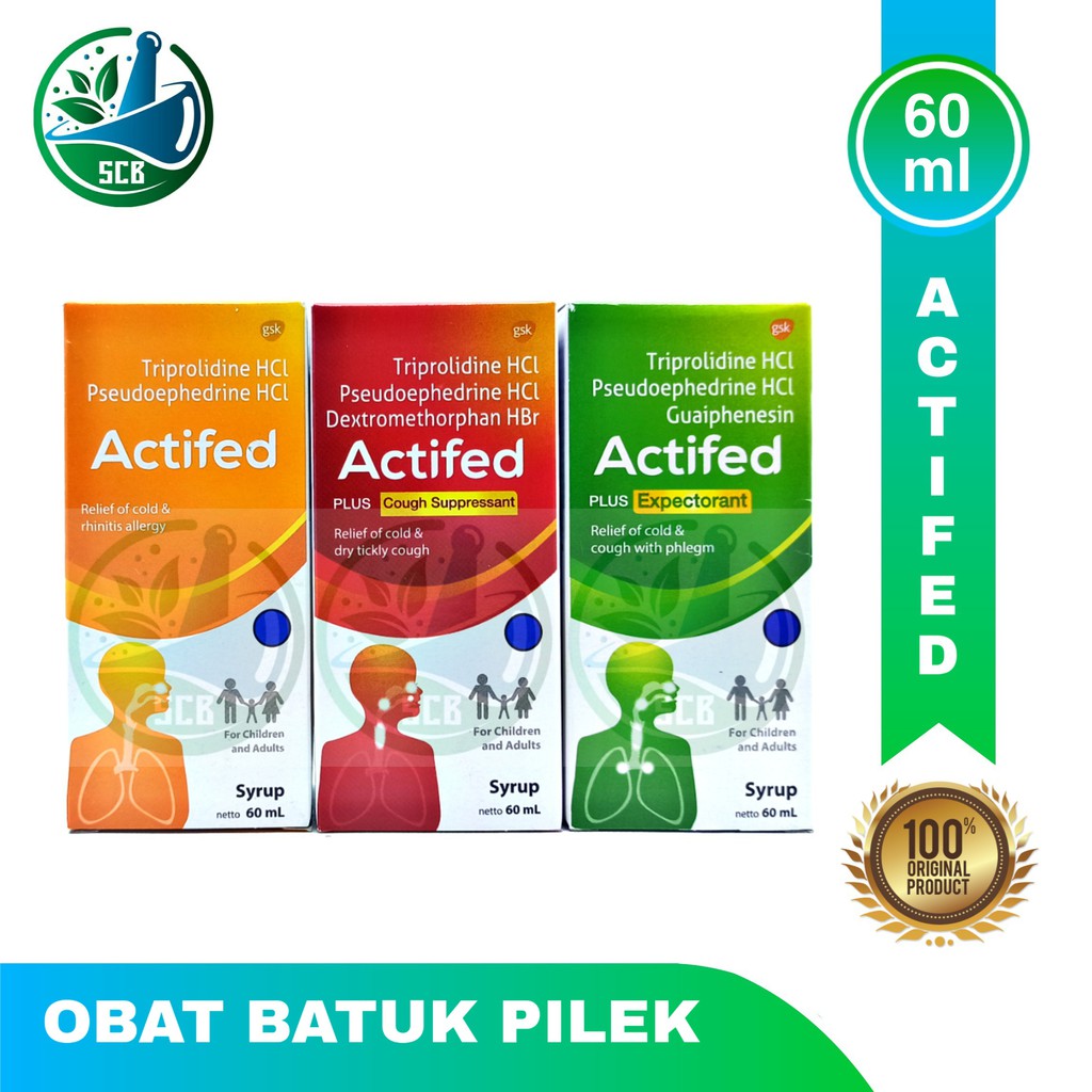 Jual Actifed Plus Cough Suppressant / Expectorant Sirup Meringankan