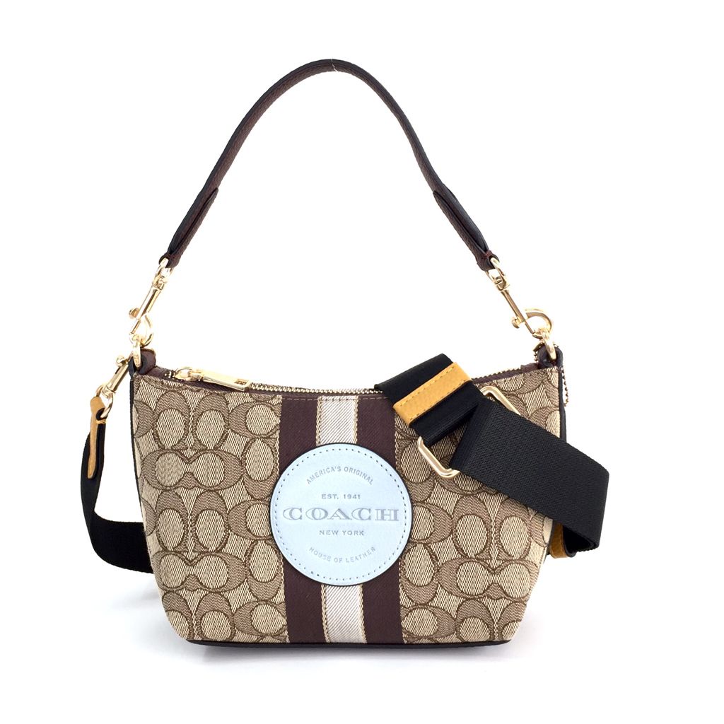 Jual COACH Dempsey Shoulder Bag in Signature Jacquard With Stripe and