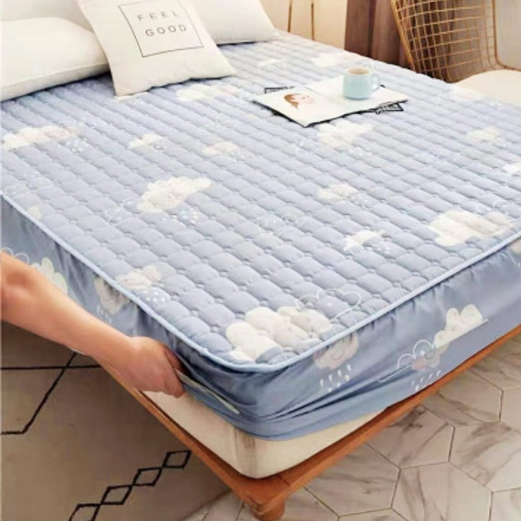 Jual Sprei Waterproof Quilt Motif 180 x 200 Cm Sprei Anti Air Bed