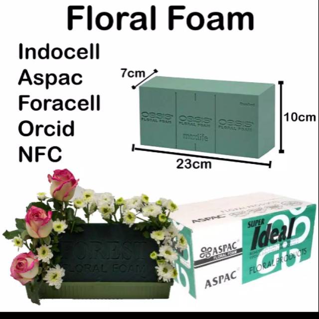 Jual Floral Foam NFC Indocell Orchid Aspac Busa Bunga Bunga
