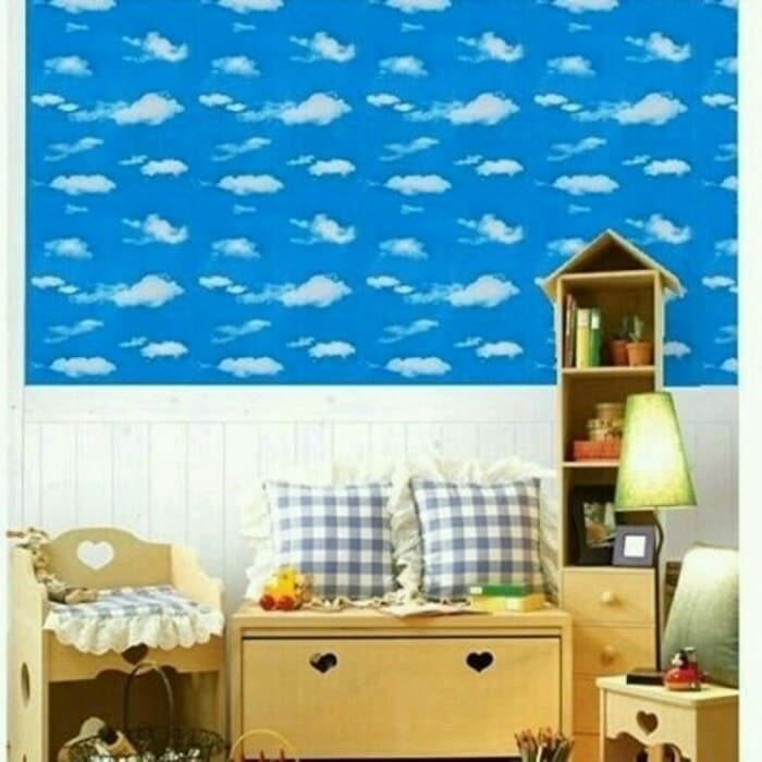Jual Wallpaper Awan Cerah 45Cm X 10Mtr Wallpaper Sticker Dinding