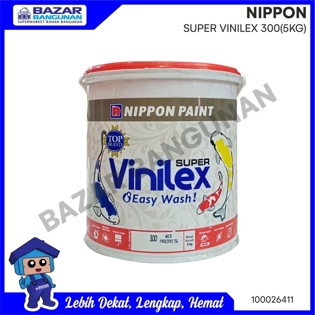 Jual Nippon Paint Cat Tembok Super Vinilex Easy Wash Ikan Galon 5 Kg
