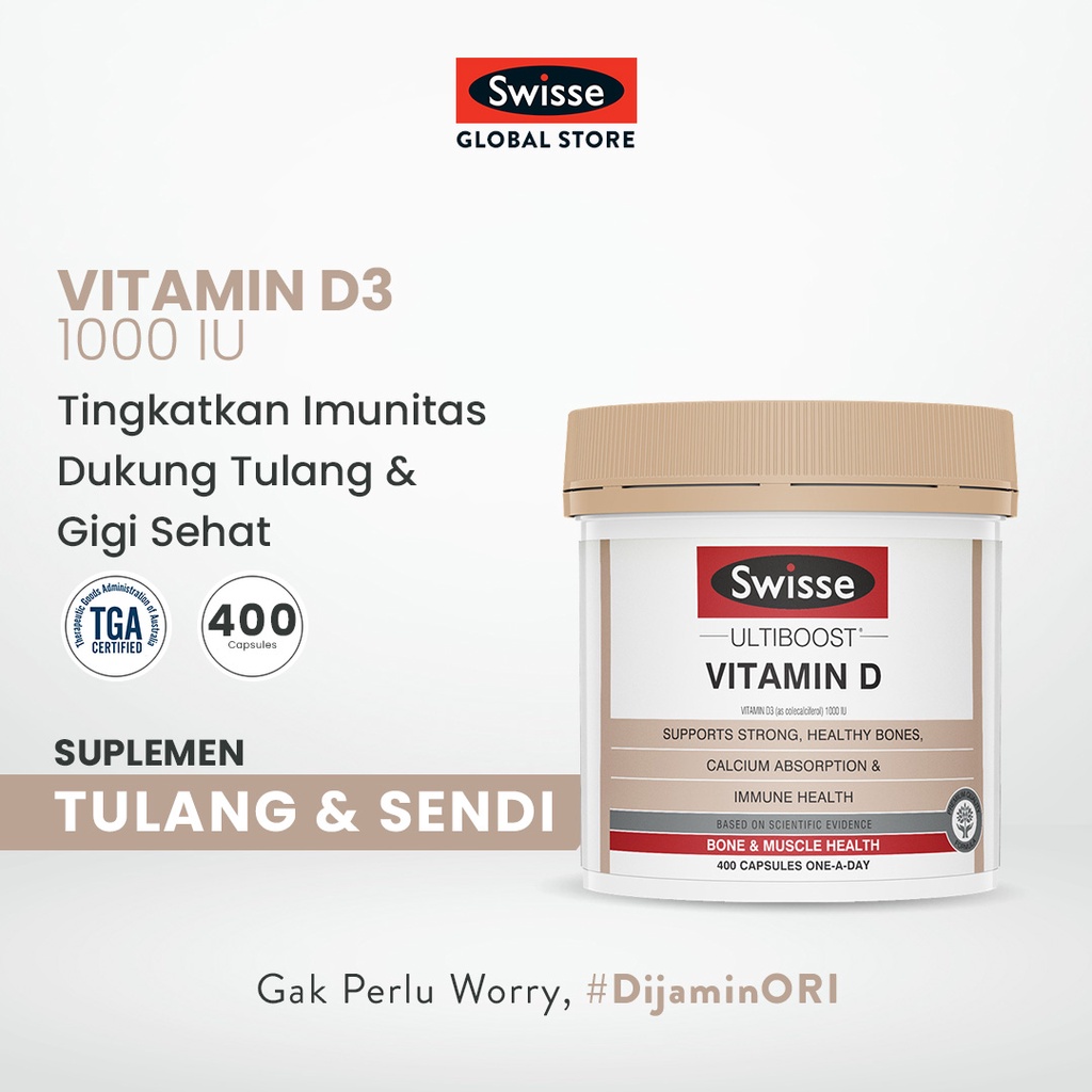 Jual Swisse Ultiboost Vitamin D 1000 IU 400 Kapsul Shopee Indonesia