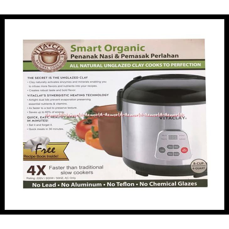 Jual Vita Clay Smart Organic Penanak Nasi Slow Cooker Vitaclay Rice
