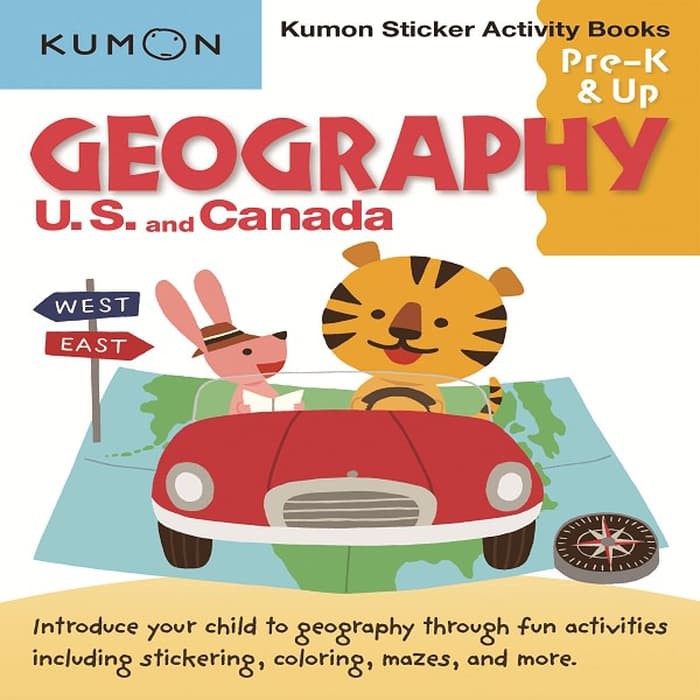 Jual KUMON Geography U.S. and Canada Sticker Activity Book (Pre K & Up