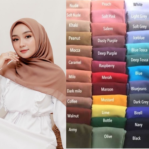 Jual Jilbab Bella Square / Hijab Segi Empat / Kerudung Paris Aneka(03)