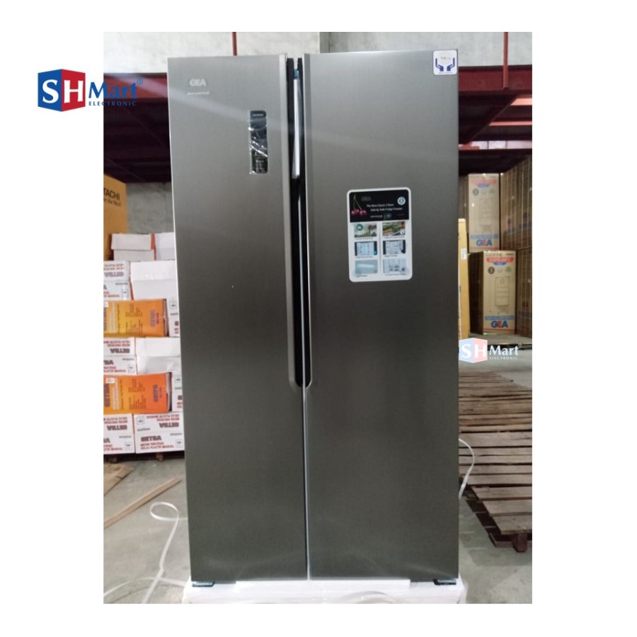 Jual KULKAS 2 PINTU SIDE BY SIDE GEA G2D563 INOX INVERTER (SHMART