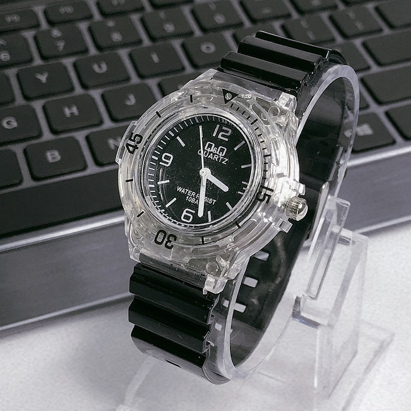 Jual Jam Tangan Jelly Angka Balok Rubber Kepala Transparan bening Karet