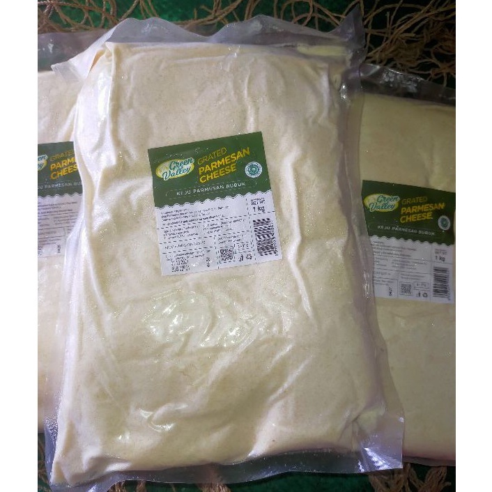 Jual Parmesan Cheese Green Valley Grated Keju Parmesan Bubuk Halal 1 kg