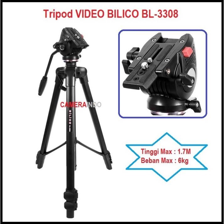 Jual Tripod Video Kamera Profesional Shooting Fluid Head Tripod Ae Bl