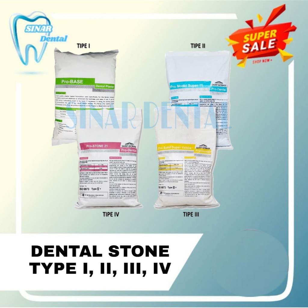 Jual DENTAL GIPS STONE MOLDANO PROBASE BAHAN CETAK GIGI MERAH KUNING