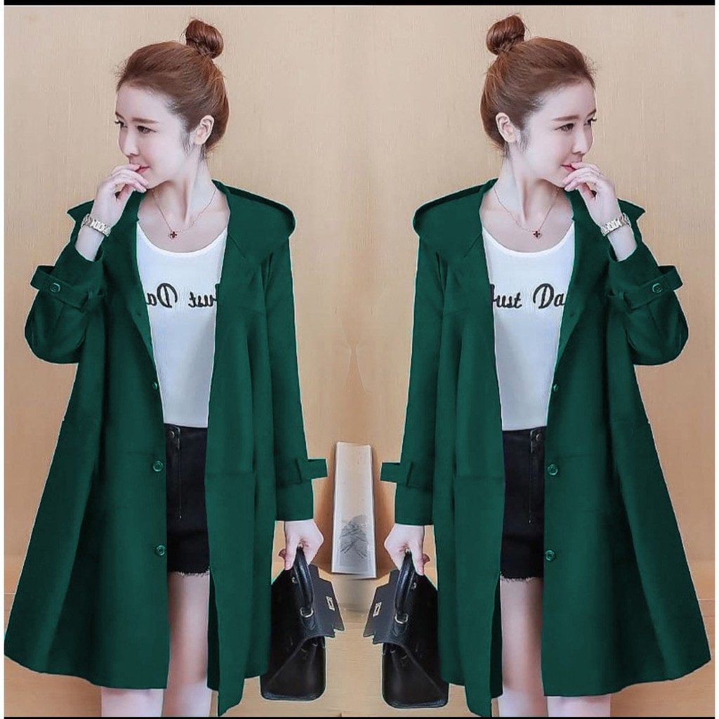 Jual QWFASHIONLONG COAT HODIEJAKET KEKINIANJAKET KOREALUARAN