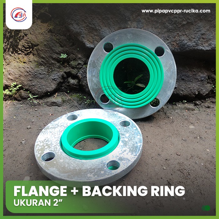 Jual Flange PPR Rucika + Backing Ring Galvanis 2" (Set) / Flange PPR + Backing Ring 2 Inch
