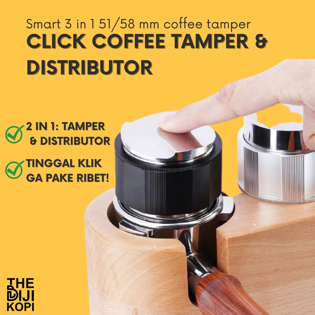 Jual CLICK COFFEE TAMPER KOPI DISTRIBUTOR DUAL HEAD SMART TAMPER KOPI 51 mm / 58 mm Shopee