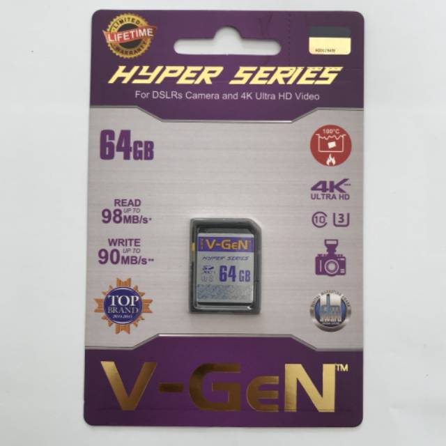 Jual SD Card Class 10 VGeN Hyper Series Memory Card 64 GB Vgen