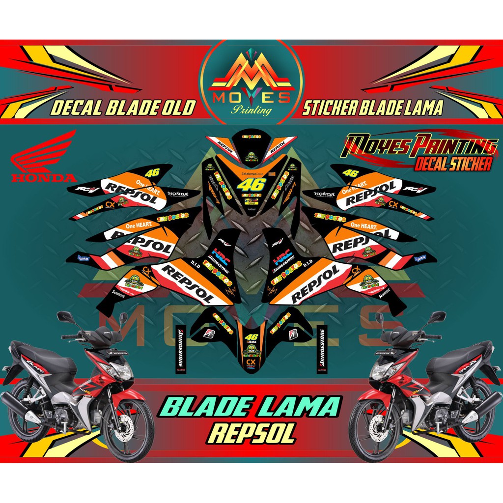 Jual Sticker Full Body Honda Blade Lama Decal Full Body Motor Blade Old Repsol Shopee Indonesia