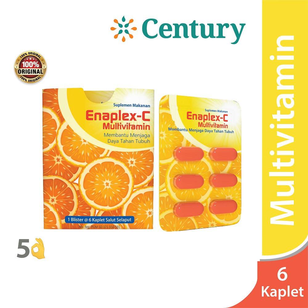 Jual EnaplexC Vitamin C & B Kompleks 1 Blister isi 6 kaplet / vitamin