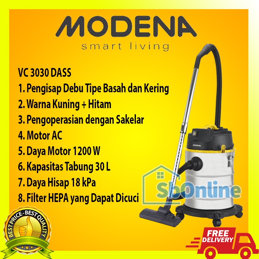 Jual MODENA Vacuum Cleaner 30 Liter VC 3030 DASS Shopee Indonesia