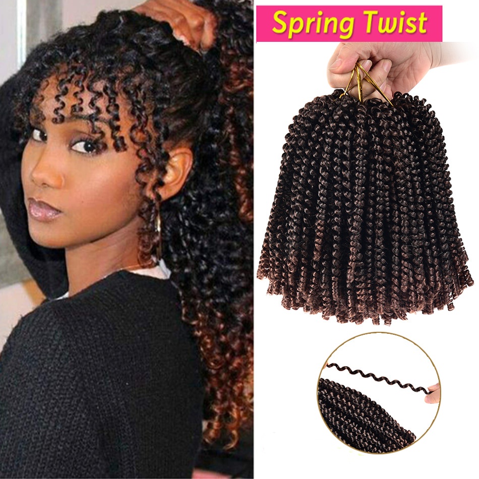 Jual Synthetic Spring Twist Crochet Hair jerry curl bundles weave