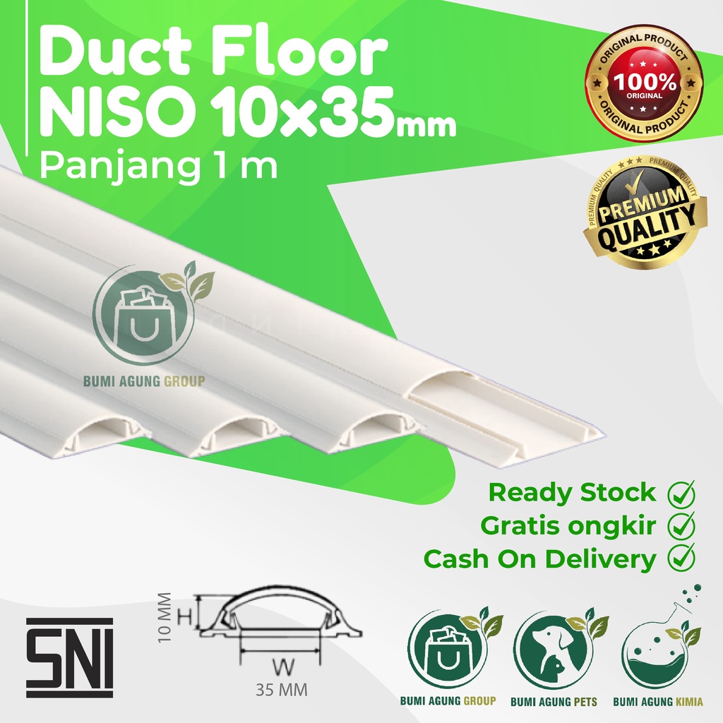 Jual Kabel Duct Lantai TC 10x35 1 meter 10 x 35 NISO Floor Duct oval