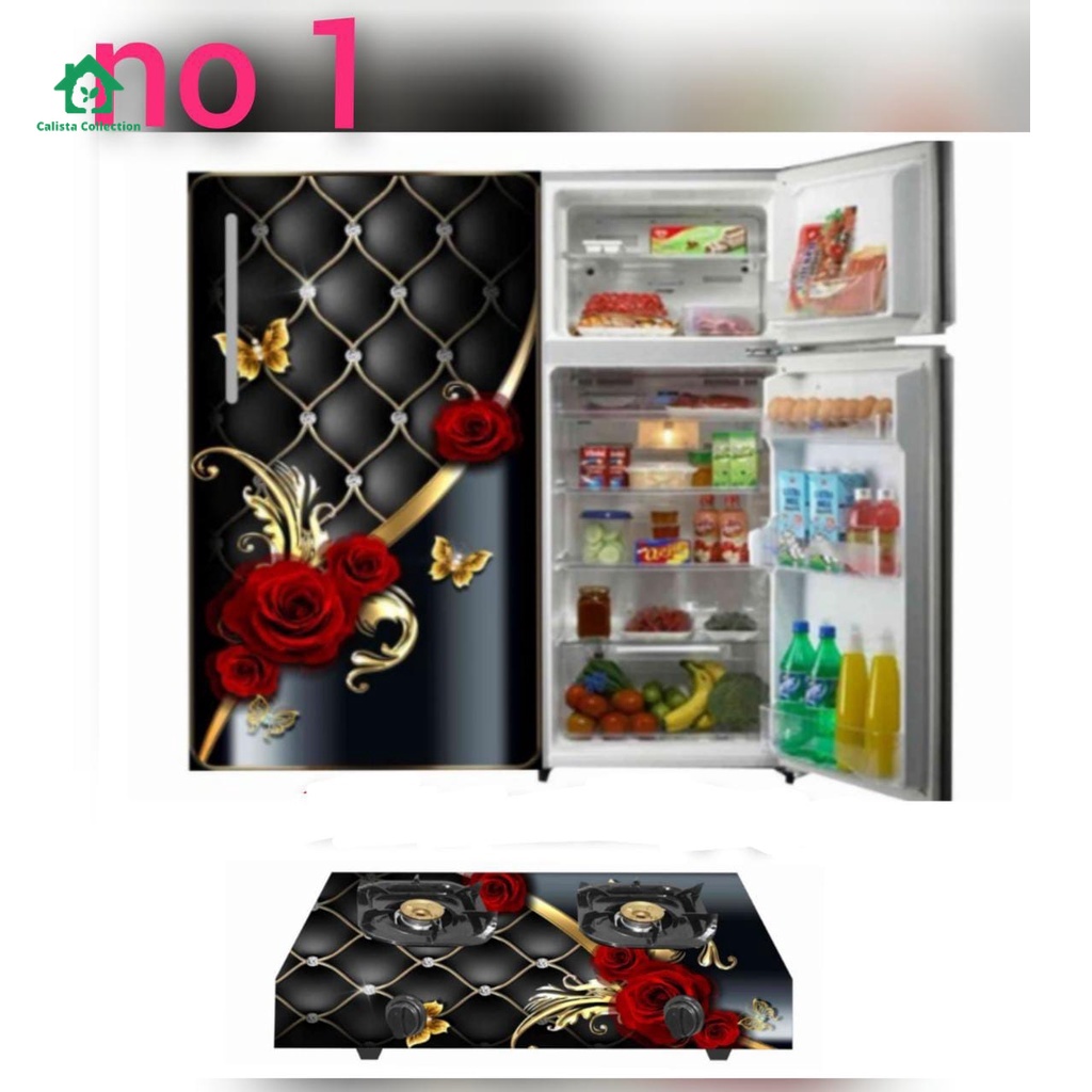 Jual Stiker kulkas 1 pintu stiker kompor 2 tungku wallpaper kulkas